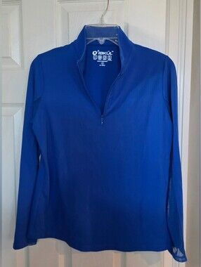 IBKUL Royal Blue Quarter-Zip Long Sleeve Pullover M